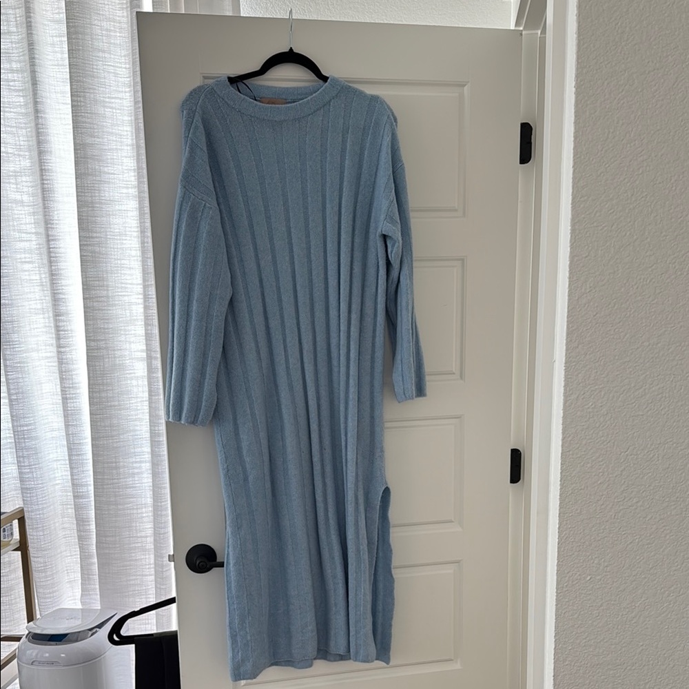 H&M Blue Dolman Sleeve Sweater Dress